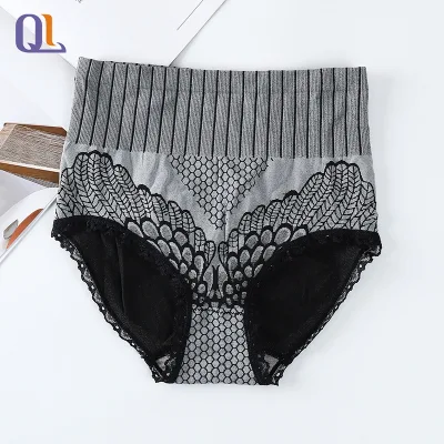 Breathable Lace Briefs Cotton Crotch Plus Size Panties Hip Lifting Tummy Control Underwear