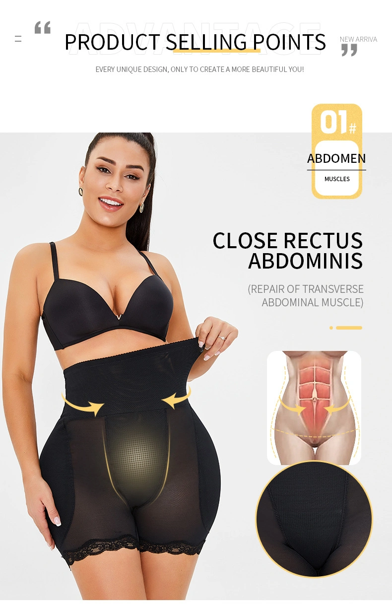 Wholesale Women High Waist Butt Lifter Control Panties Shapewear Padded Hip Enhancer Body Shaper Plus Size