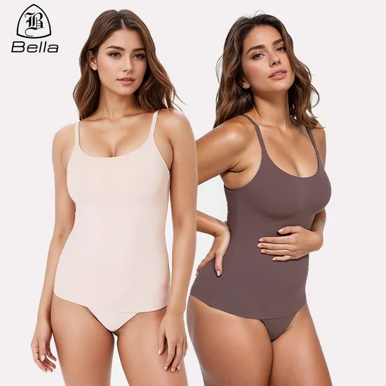 Custom Design Scoop Neck Slimming Seamless Body Shapers Camisole for Women Tummy Control Shapewear Tank Tops 