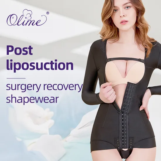 Post Surgical Liposuction Compression Garments Liposuction Long Sleeves Waist Trainer Shapewear Girdles Bodysuits Compression Garment Tops and Tummy Control 