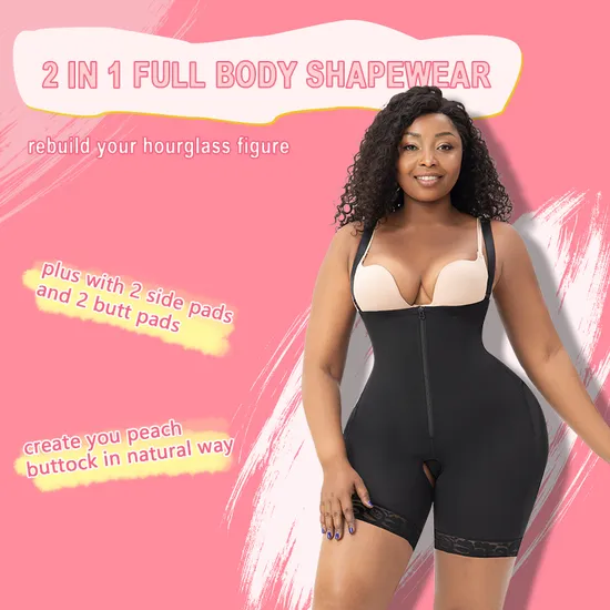 3 in 1 Padded Shapewear Bbl Body Shaper Removable Pads Hip Butt Enhancer Post Surgery Girdle 
