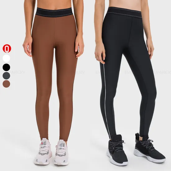 Jacquard Elastic Waistband Women Butt Lifting Workout Gym Leggings High Waist Yoga Pants 