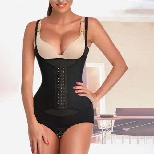 Full Body Abdomen Compression Underwear Corset Fajas Latex Slimming Ladies Thigh Panties Tummy Shapers with Hooks 